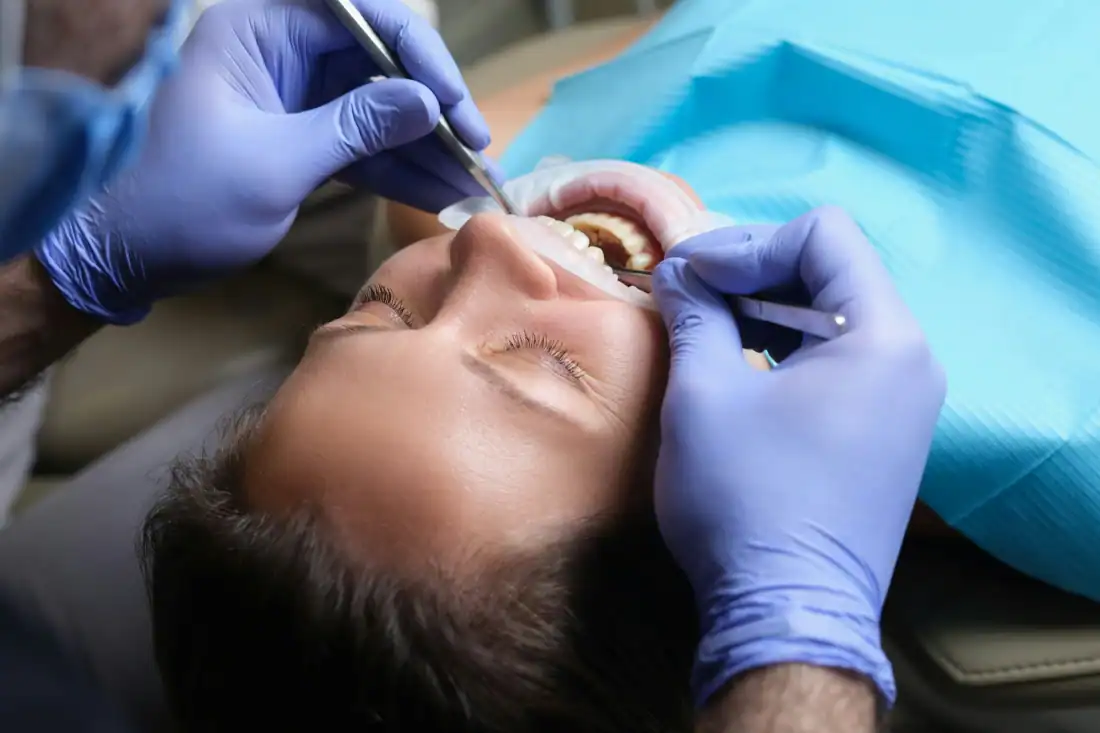 woman getting same-day crowns