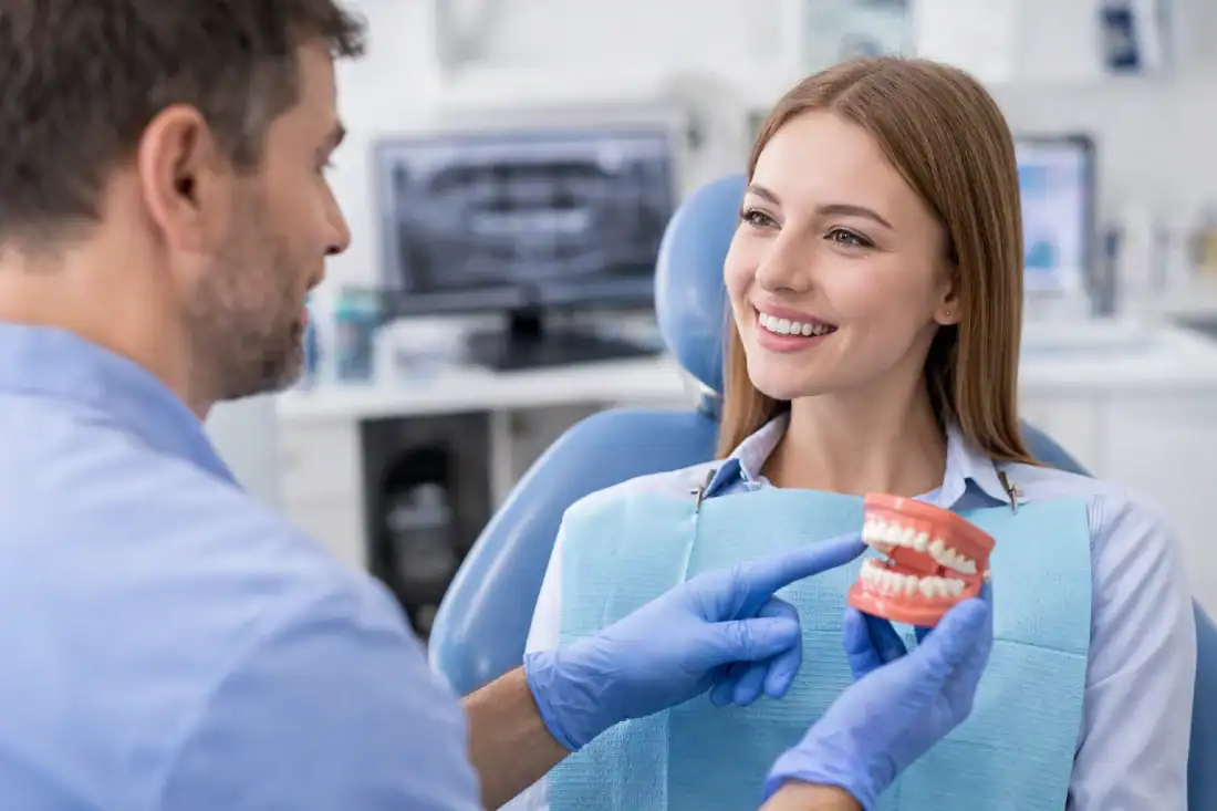 Dental consultation in a bright clinic