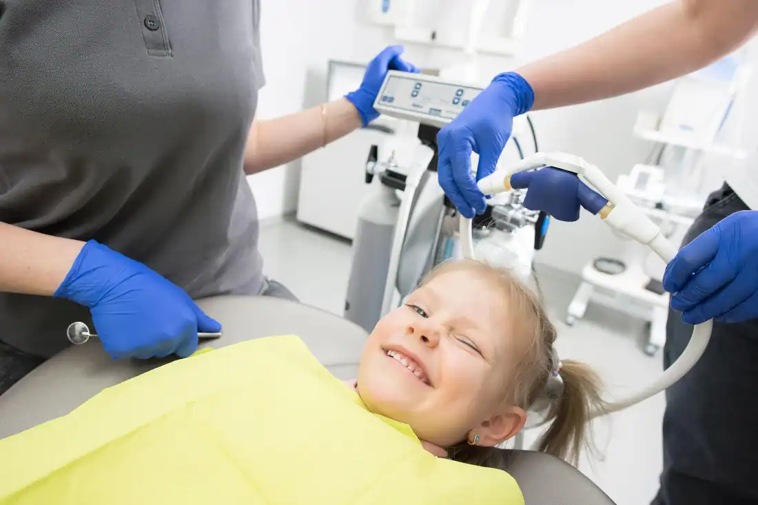 Happy child having a positive dental visit