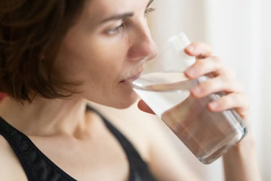 woman drinking water