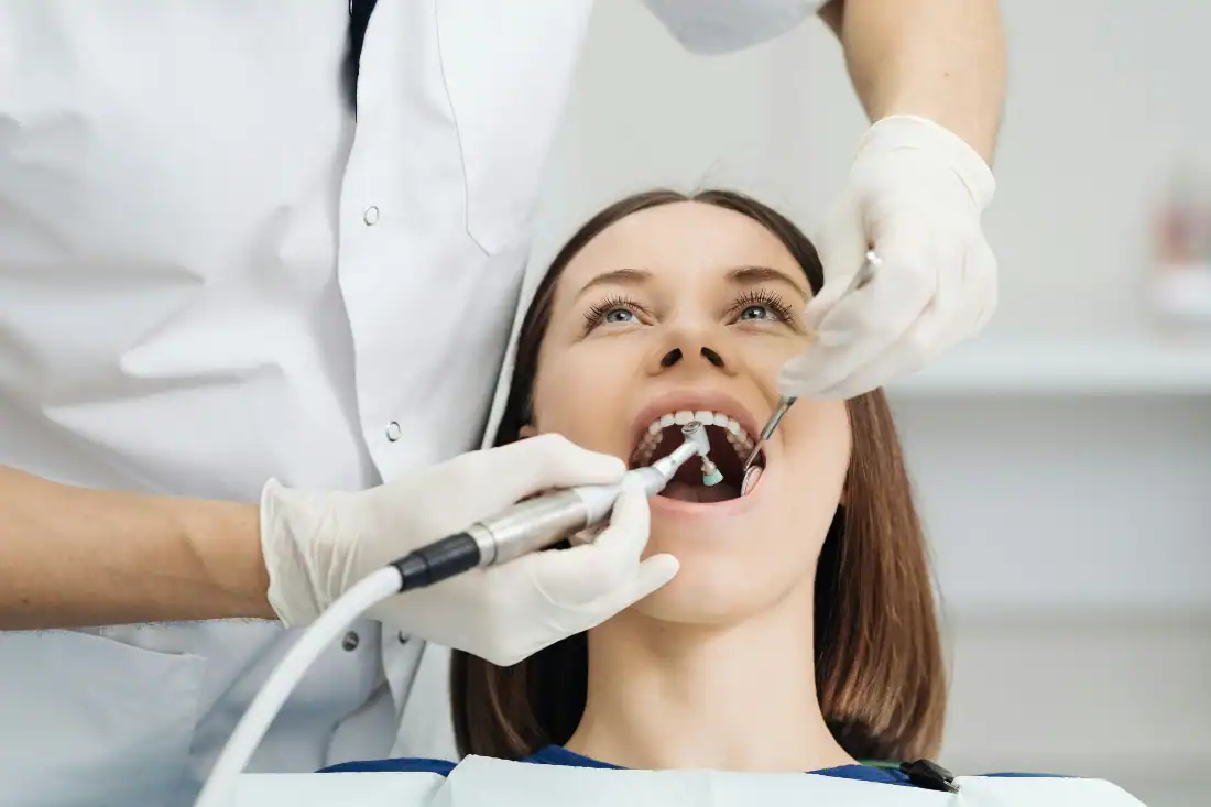 woman at a dental clinic