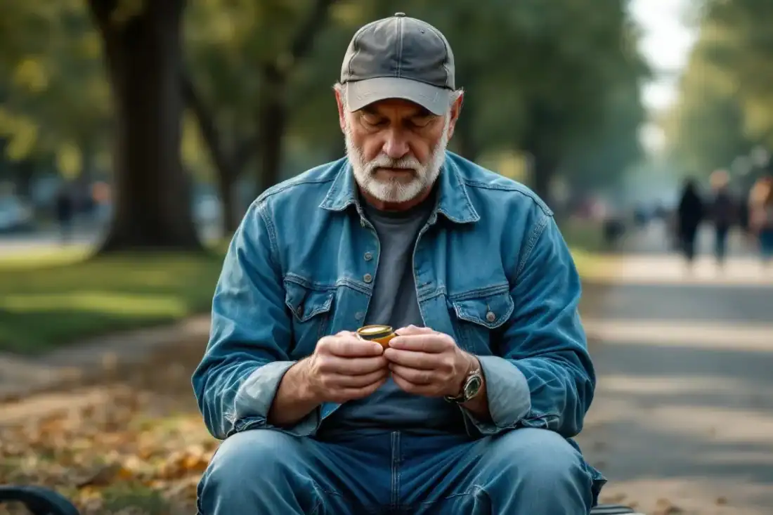 A man chewing tobacco