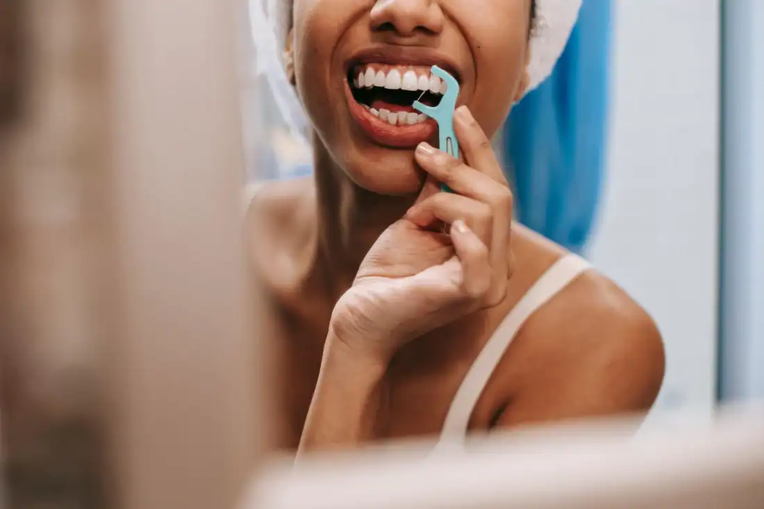 Routine flossing taking care of your teeth
