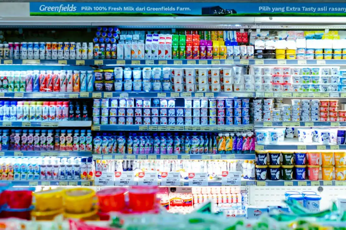 a pile of dairy products and protein sources