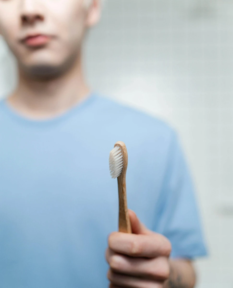 close-up of a toothbrush with toothpaste