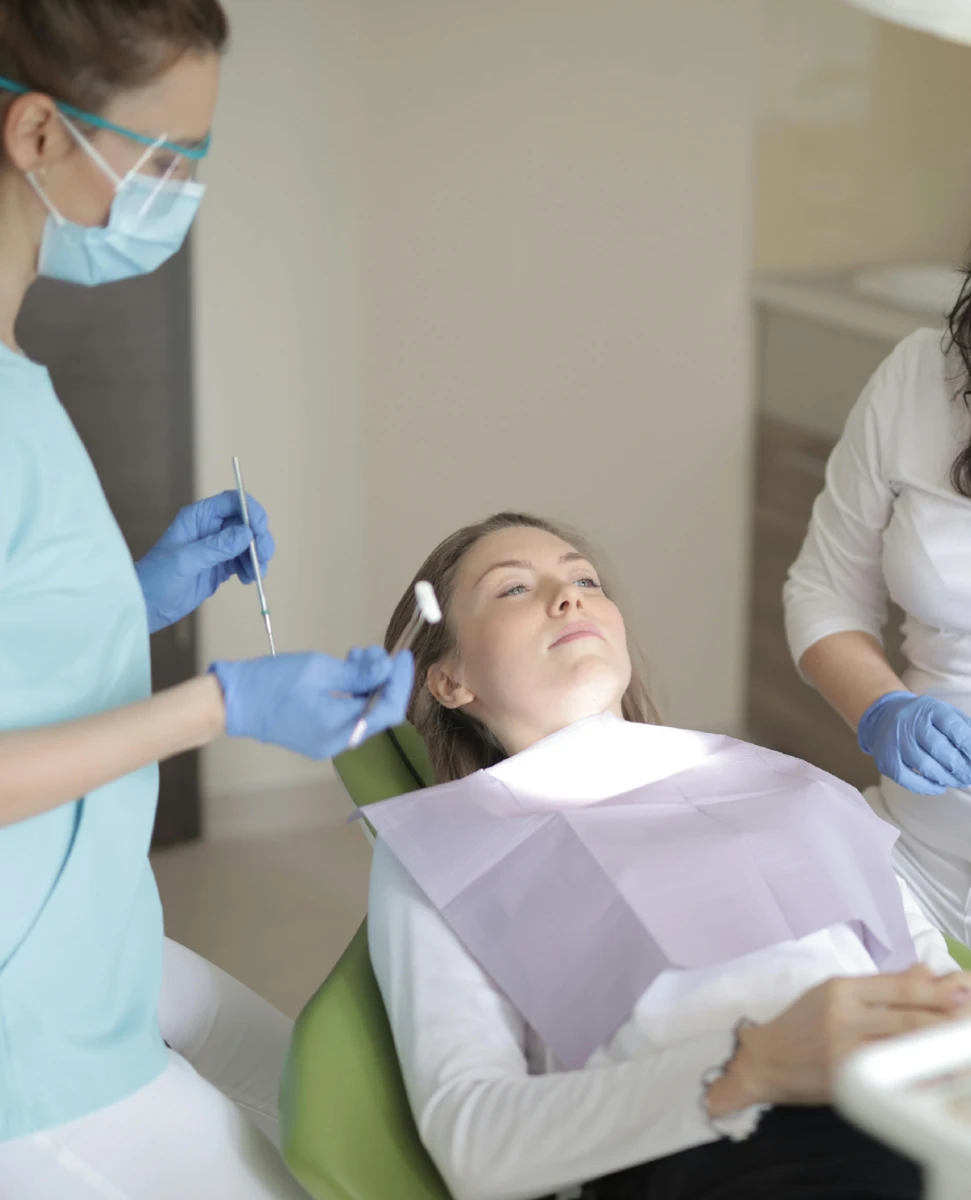 patient and dentist at a dental clinic