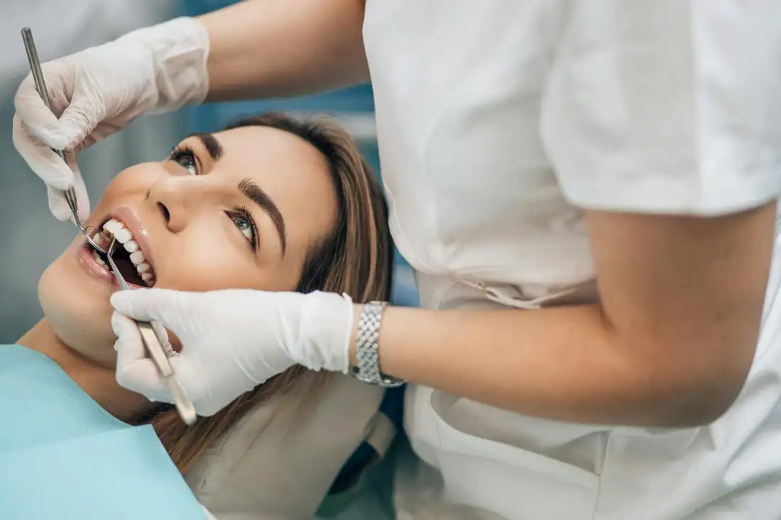 woman undergoing a dental procedure
